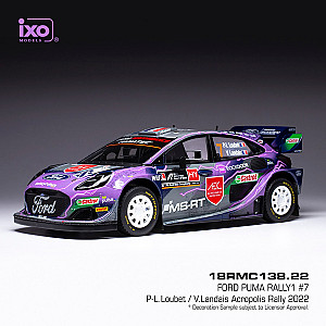 IXO 1:18 18RMC138 Ford Puma Rally1 #7 - 4º classificado Acropolis Rally 2022 - Pierre-Louis Loubet / Vincent Landais