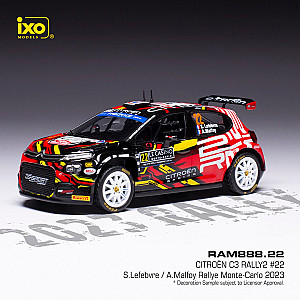 IXO 1:43 IXORAM888 Citröen C3 Rally2 #22 - 18º classificado Rally Monte-Carlo 2023 - Stéphane Lefebvre/ A. Malfoy