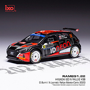 IXO 1:43 IXOMRAM891 Hyundai i20 N Rally2 #38 - 59º classificado Rally Monte-Carlo 2023 - Olivier Burri/ Anderson Levratti