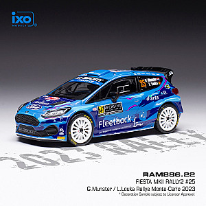 IXO 1:43 IXORAM886 Ford Fiesta MkII Rally2 #25 - 17º classificado Rally Monte-Carlo 2023 - Grégoire Munster/ Louis Louka