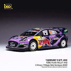 IXO 1:18 18RMC137 Ford Puma Rally1 #42 - Rally Sardegna 2022 - Craig Breen/ Paul Nagle