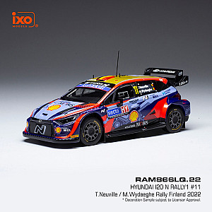 IXO 1:43 IXORAM866LQ Hyundai i20 N Rally1 #11 - 5º classificado Secto Rally Finland 2022 - Thierry Neuville/ Martijn Wydaeghe