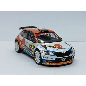 Miniatura personalizada RPT046 base IXO do Skoda Fabia Rally2 EVO #30 - 18º classificado Rally Catalunya 2021 - Chris Ingram/ Ross Whittock