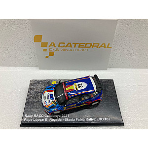 Miniatura personalizada base IXO RPT042 do Skoda Fabia Rally2 EVO #32 - DNF Rally RACC Catalunya 2021 - Pepe Lopez/ Borja Rosada