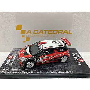 Miniatura personalizada base IXO RPT018 do Citröen DS3 R5 #7 - 1º classificado Rally de Ferrol 2018 - Pepe Lopez/ Borja Rosada